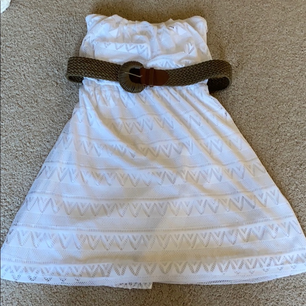 Strapless white dress